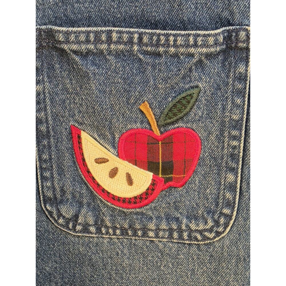 Vintage Mandal Bay Women's Size Medium Apple Embroidered Denim Jacket Cotton 90s - Picture 5 of 16